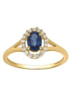 Bague or jaune 18 carats tanzanite diamants