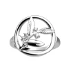 Bague ronde Les Georgettes Oliveraie argentée 16mm_x005f_x000D_Collection Les Précieuses