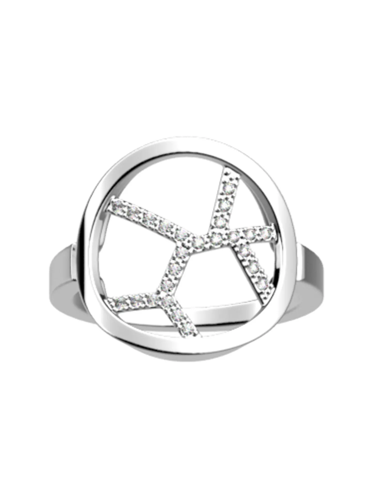 Bague ronde Les Georgettes Girafe argentée 16mm_x005f_x000D_Collection Les Précieuses
