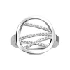Bague ronde Les Georgettes argentée oxydes 16 mm collection Liens