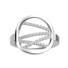 Bague ronde Les Georgettes argentée oxydes 16 mm collection Liens