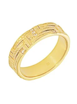 Bague Saunier boiserie plaqué or