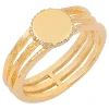 Bague Saunier plaqué or oxydes Canopée