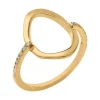 Bague Saunier plaqué or oxydes de zirconium