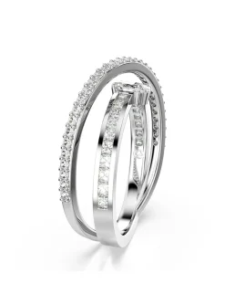 Bague Swarovski Hyperbola deux anneaux_x005f_x000D_T55