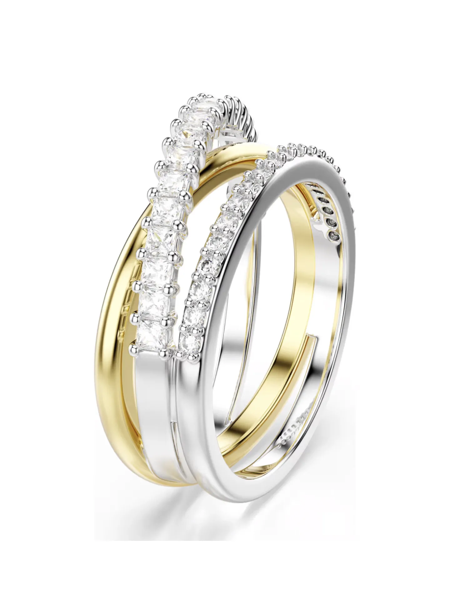 Bague Swarovski Hyperbola bicolore 3 rangs T52