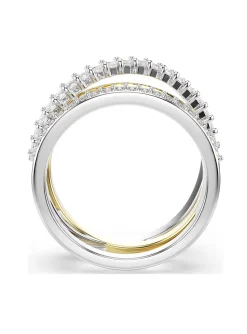 Bague Swarovski Hyperbola bicolore 3 rangs T52