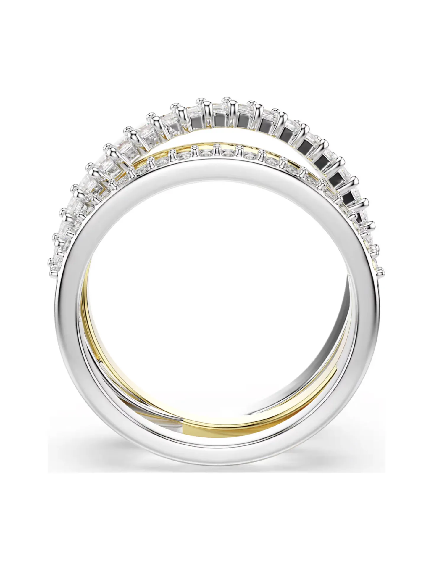 Bague Swarovski Hyperbola bicolore 3 rangs T52
