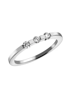 Bague trilogie diamant or blanc 18 carats