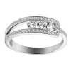 Bague trilogie diamants or blanc 18 carats