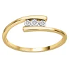 Bague trilogie diamants or jaune 9 carats