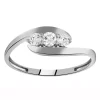 Bague trilogie or blanc 9 carats