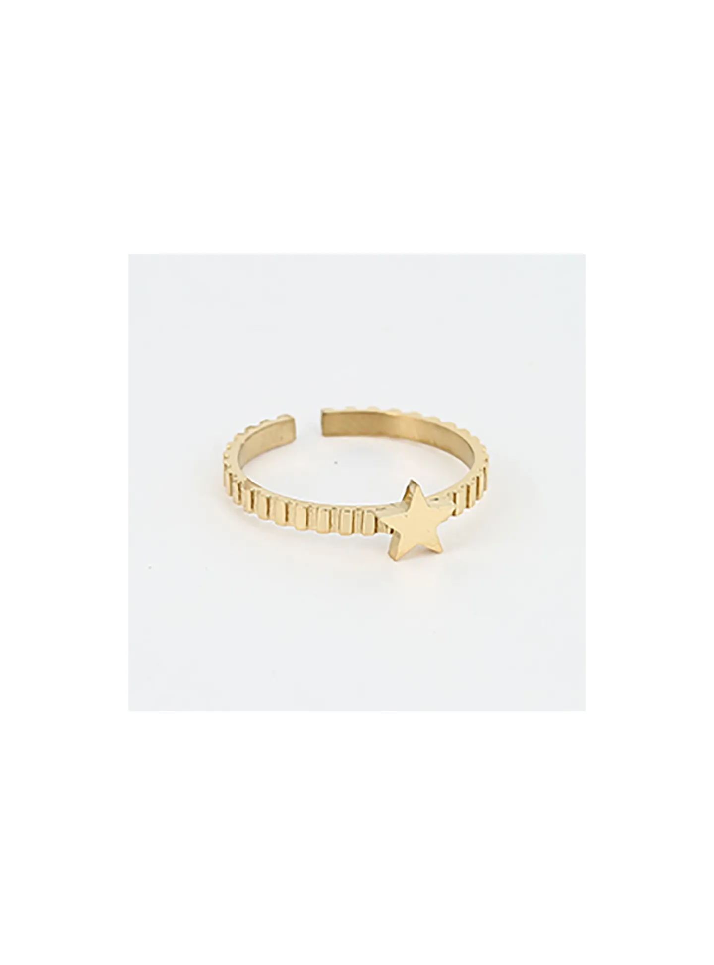 Bague Zag Bijoux acier doré réglable