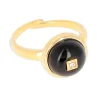 Bague Zag Bijoux Belle cabochon rond onyx