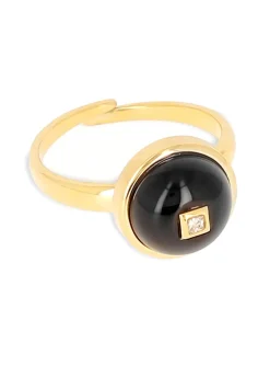 Bague Zag Bijoux Belle cabochon rond onyx