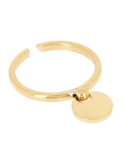 Bague Zag Bijoux fine pampille acier doré