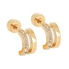 Boucle d'oreille individuelle Zag Bijoux demi créole_x005f_x000D_oxyde acier doré