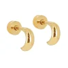 Boucle d'oreille individuelle Zag Bijoux demi créole_x005f_x000D_acier doré