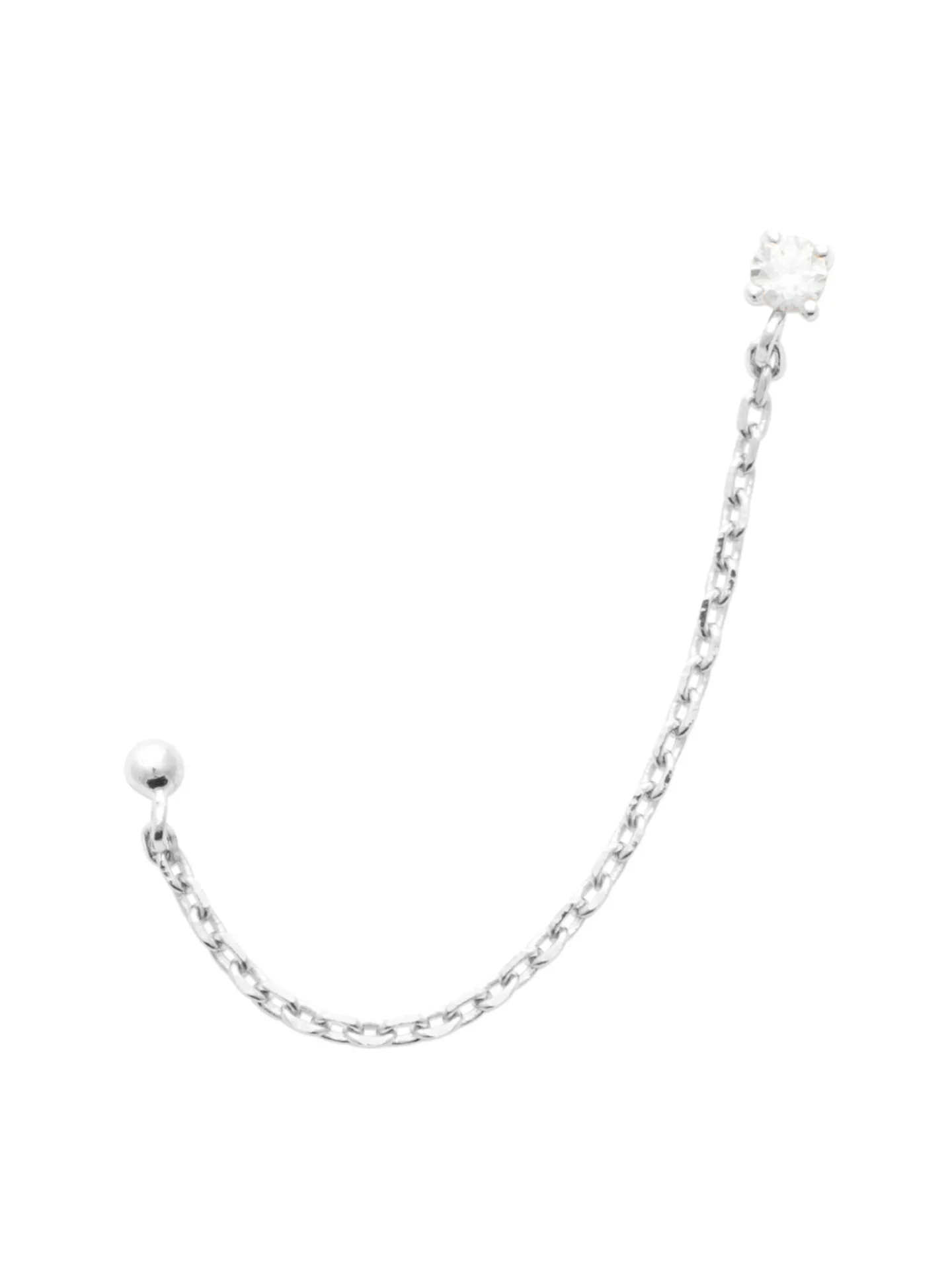 Boucle d'oreille individuelle brillaxis argent rhod