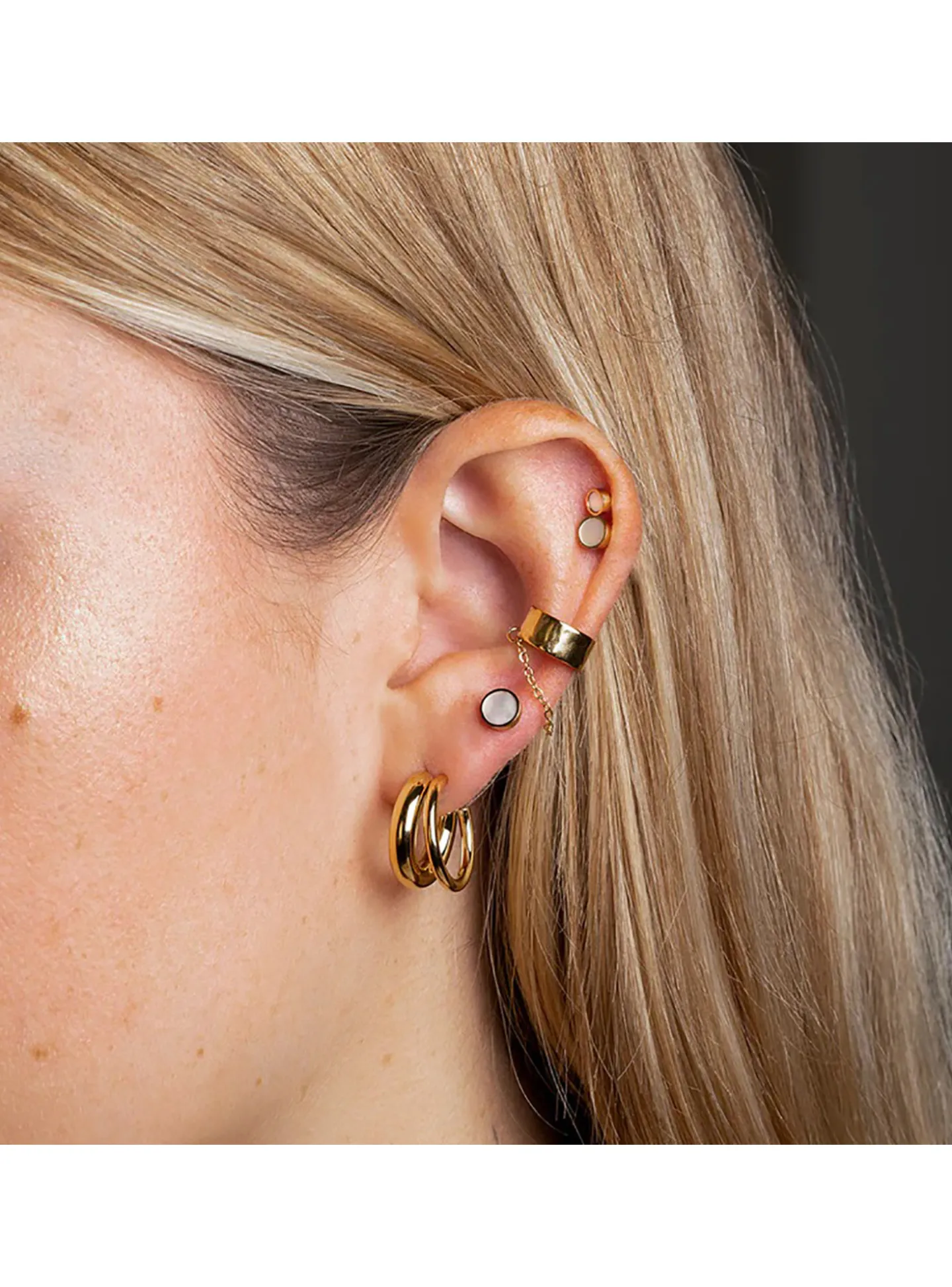 Boucle d'oreille individuelle Zag Bijoux Kamorta_x005f_x000D_acier doré Taille S