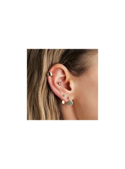 Boucle d'oreille individuelle Zag Bijoux acier doré_x005f_x000D_oxyde vert