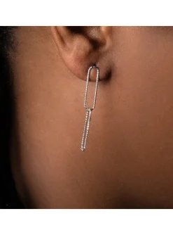 Boucles Brillaxis argent motif trombone ciselé
