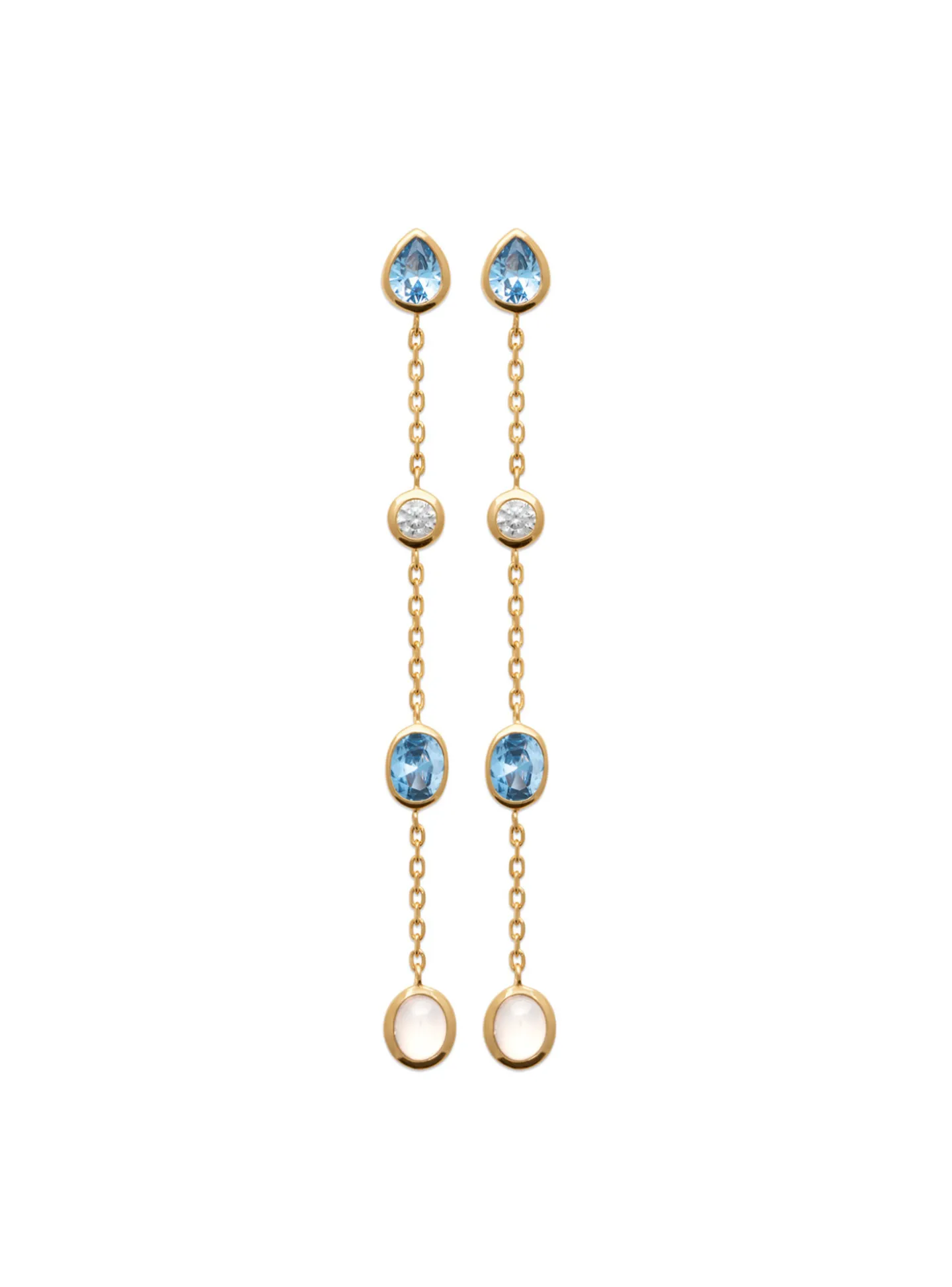 Boucles d'oreiilles pendantes Brillaxis_x005f_x000D_oxydes de zirconium bleus