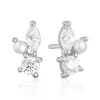Boucles d'oreille puces Sif Jakobs ADRIA_x005f_x000D_Oxydes de zirconium et perles d'eau douce