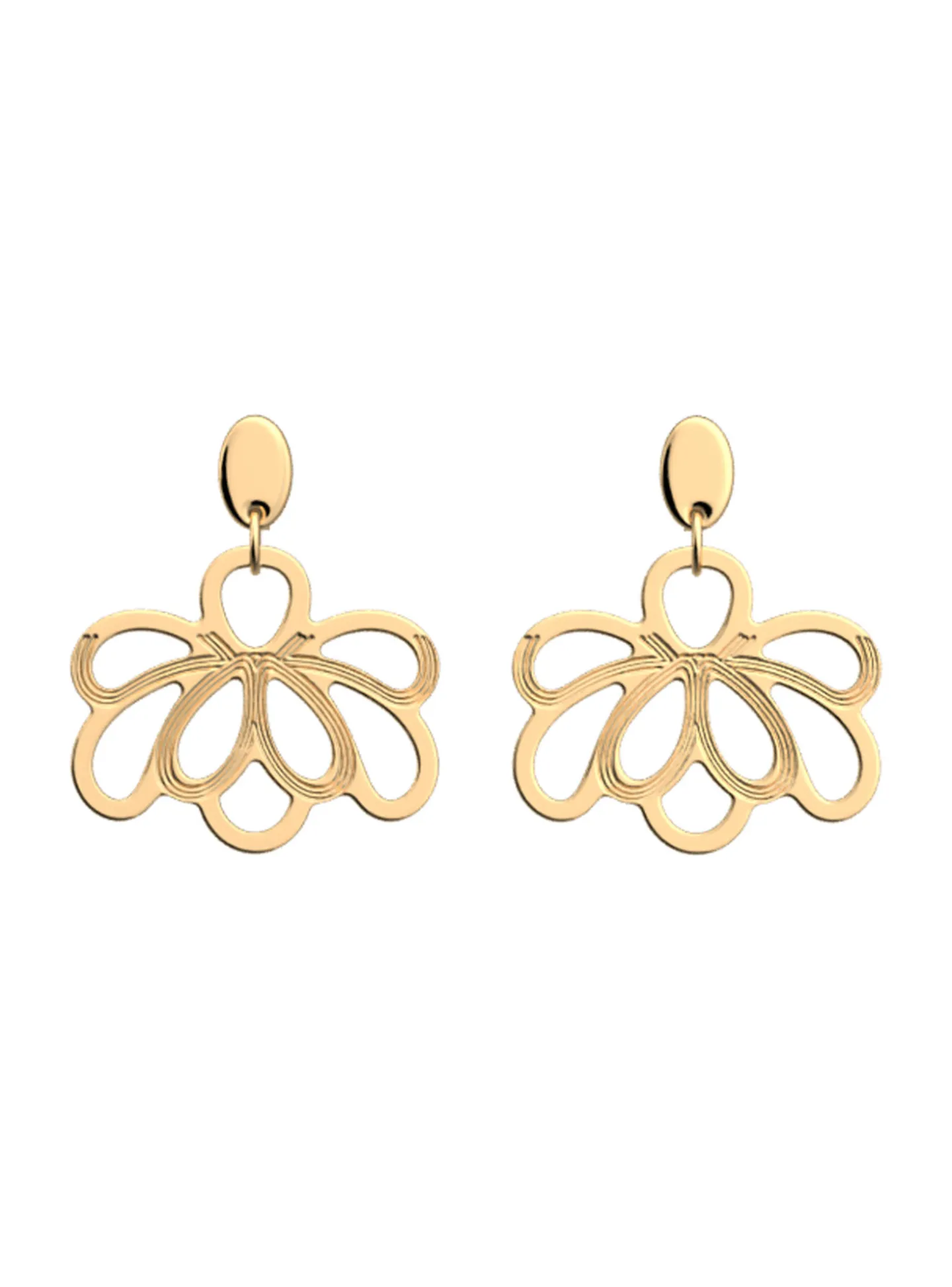 Boucles d'oreilles Les Georgettes Flora_x005f_x000D_25 mm dorées