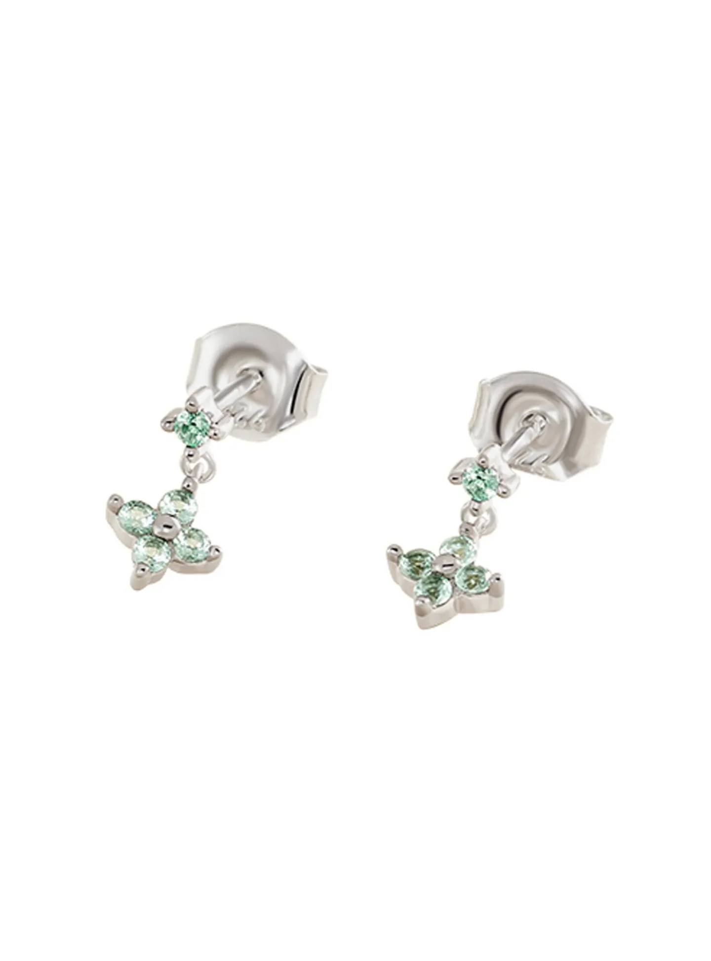 Boucles d'oreilles Agatha Beloved 2 motifs_x005f_x000D_argent rhodié oxydes verts