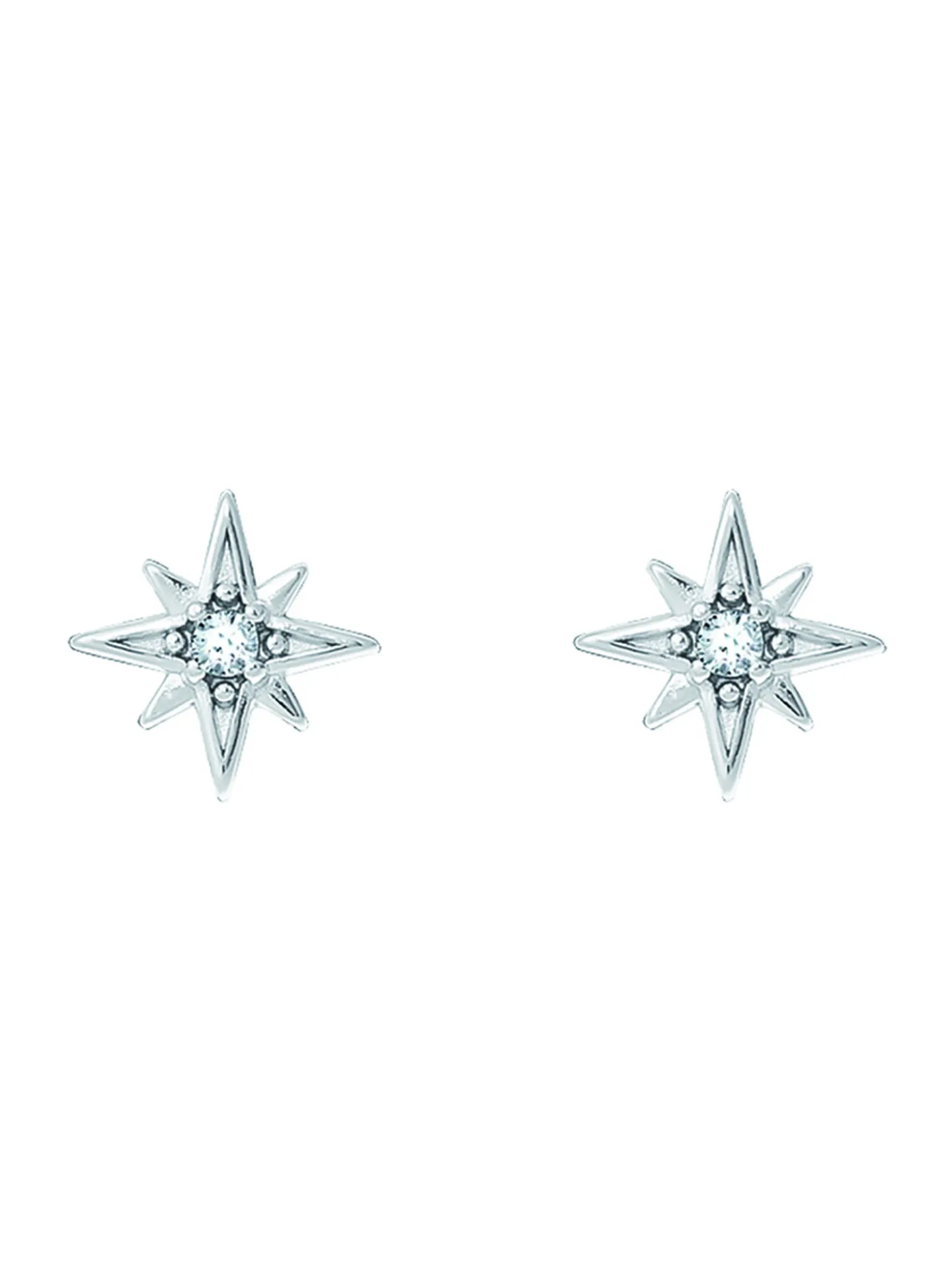 Boucles d'oreilles Agatha argent étoile empierrée