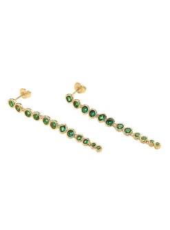 Boucles d'oreilles Agatha Adamas laiton doré_x005f_x000D_zirconium verts