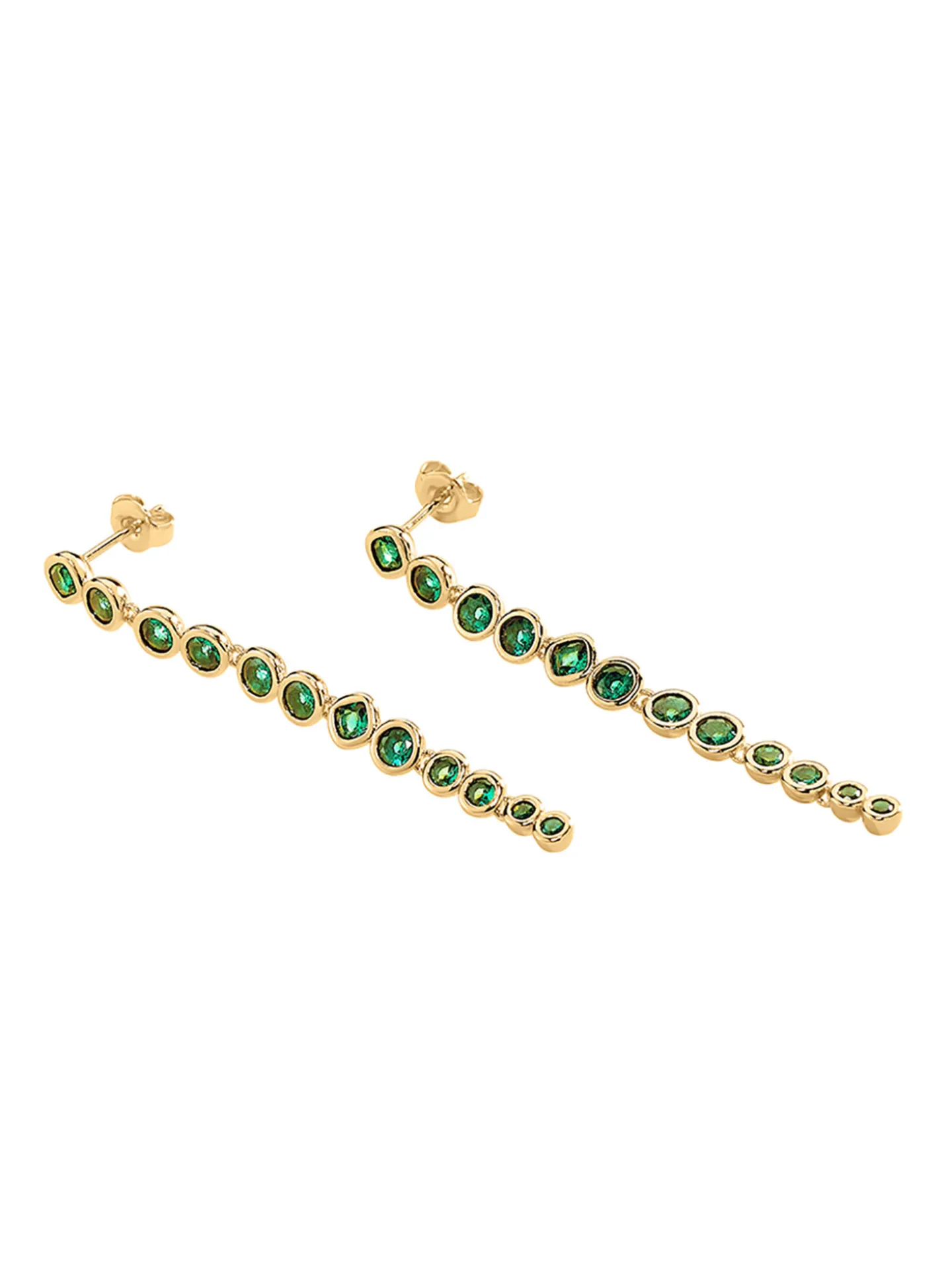 Boucles d'oreilles Agatha Adamas laiton doré_x005f_x000D_zirconium verts