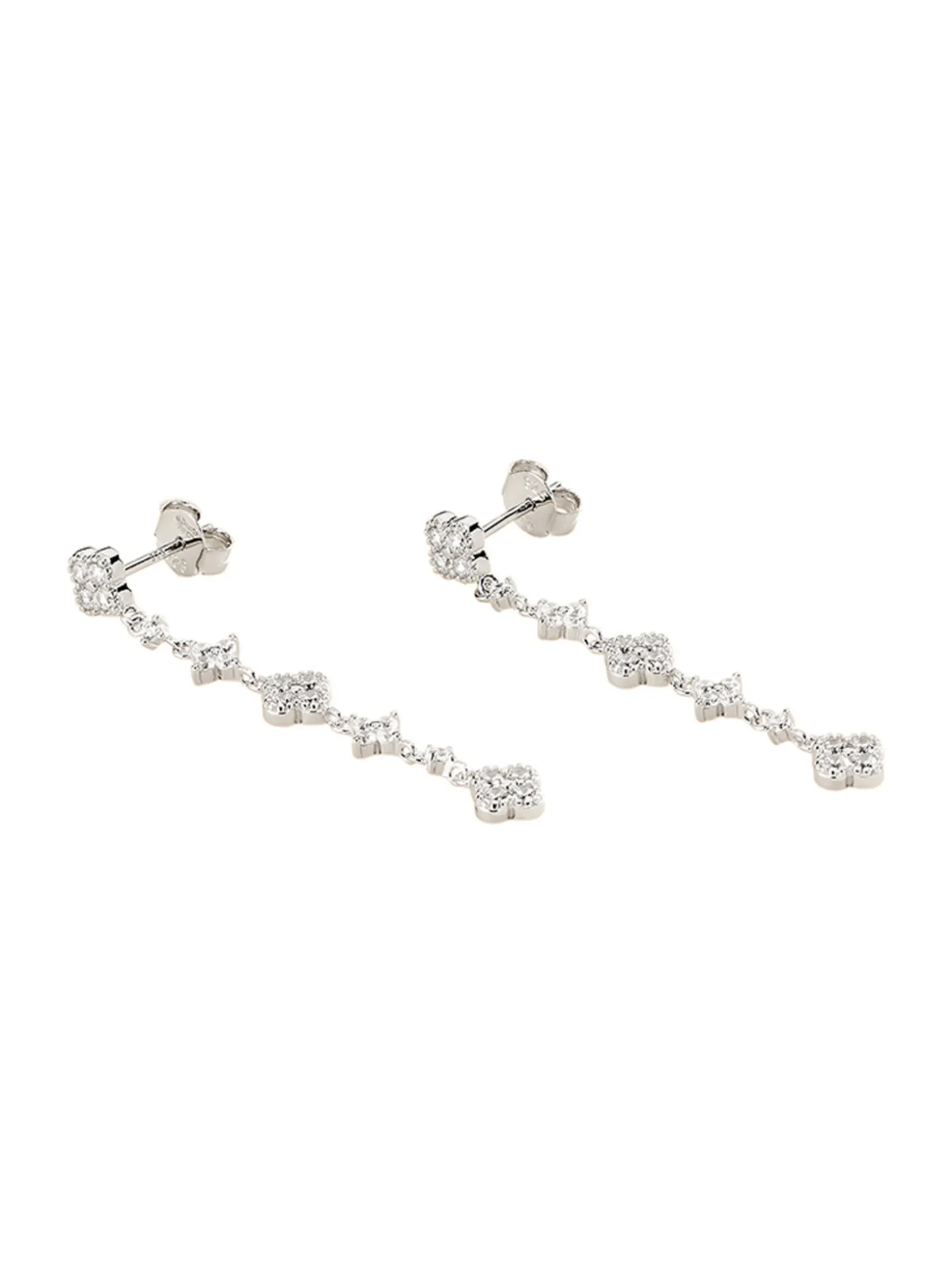 Boucles d'oreilles Agatha Beloved pendantes argent_x005f_x000D_fleurs