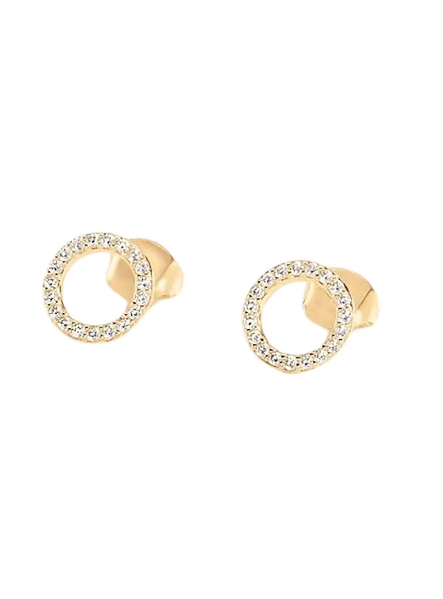 Boucles d'oreilles Agatha Rondou doréescercle ajouré empierré