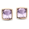 Boucles d'oreilles Améthyste or rose 18 carats