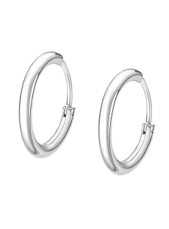 Boucles d'oreilles anneaux homme Lotus acier