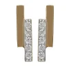 Boucles d'oreilles barrette or bicolore diamants