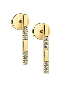 Boucles d'oreilles barrettes or 18 carats diamants