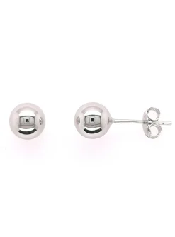 Boucles d'oreilles boule 6 mm or blanc 18 carats
