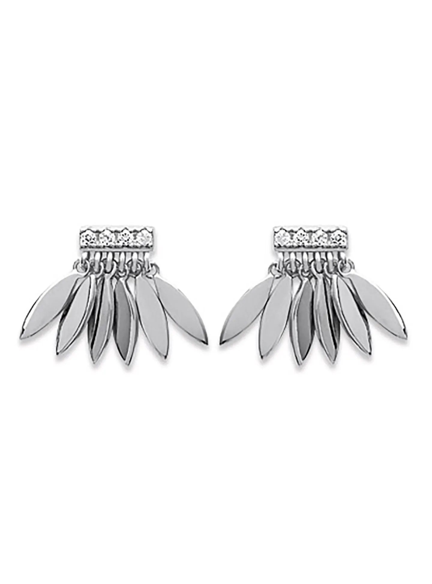 Boucles d'oreilles Brilalxis éventail empierrées