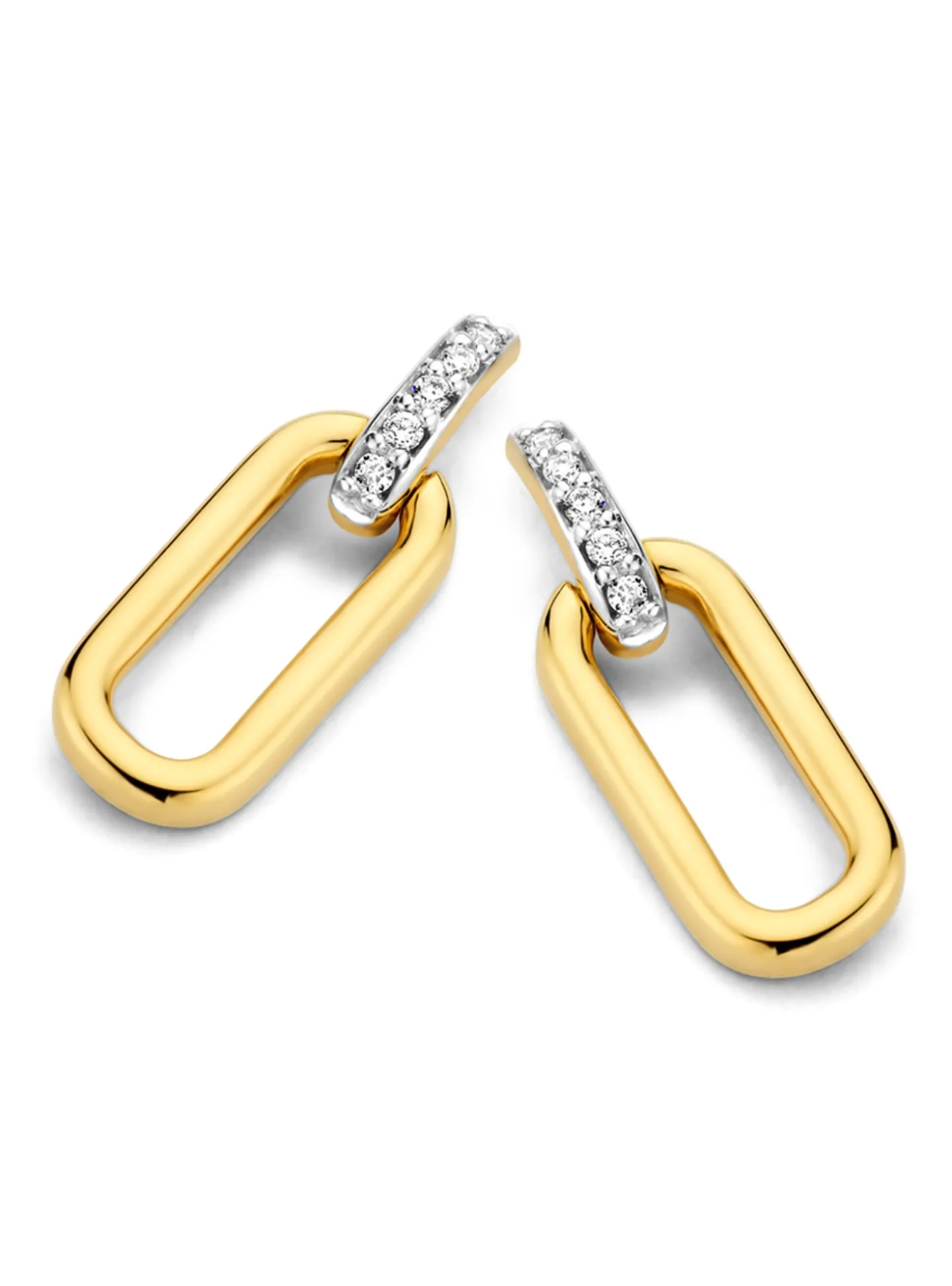 Boucles d'oreilles Brillaxis or diamants motif ovale