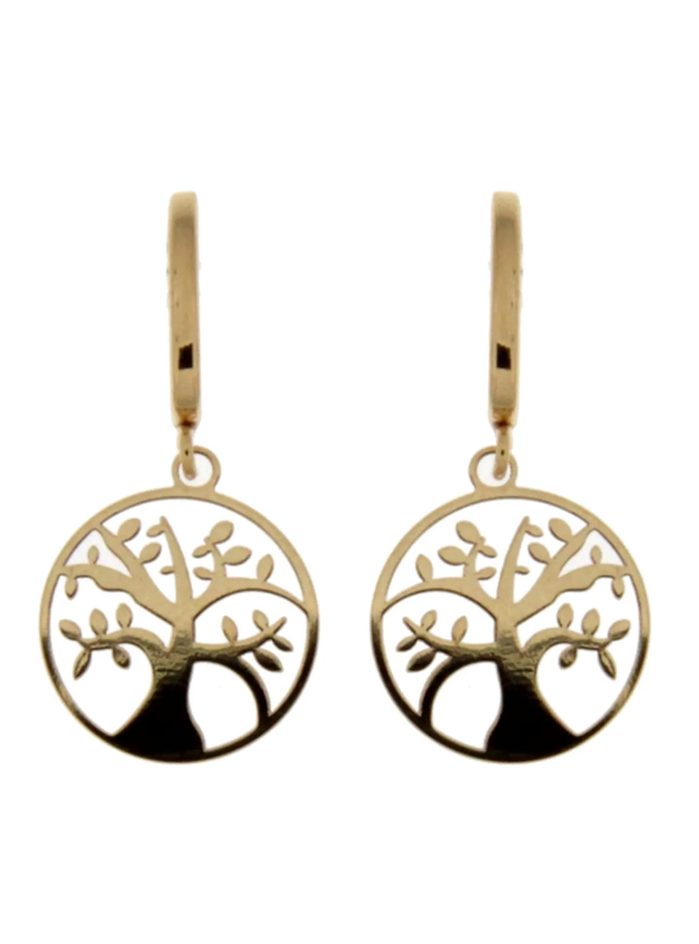 Boucles d'oreilles Brillaxis or jaune arbre de vie