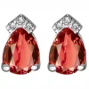Boucles d'oreilles Brillaxis or blanc rubis diamants