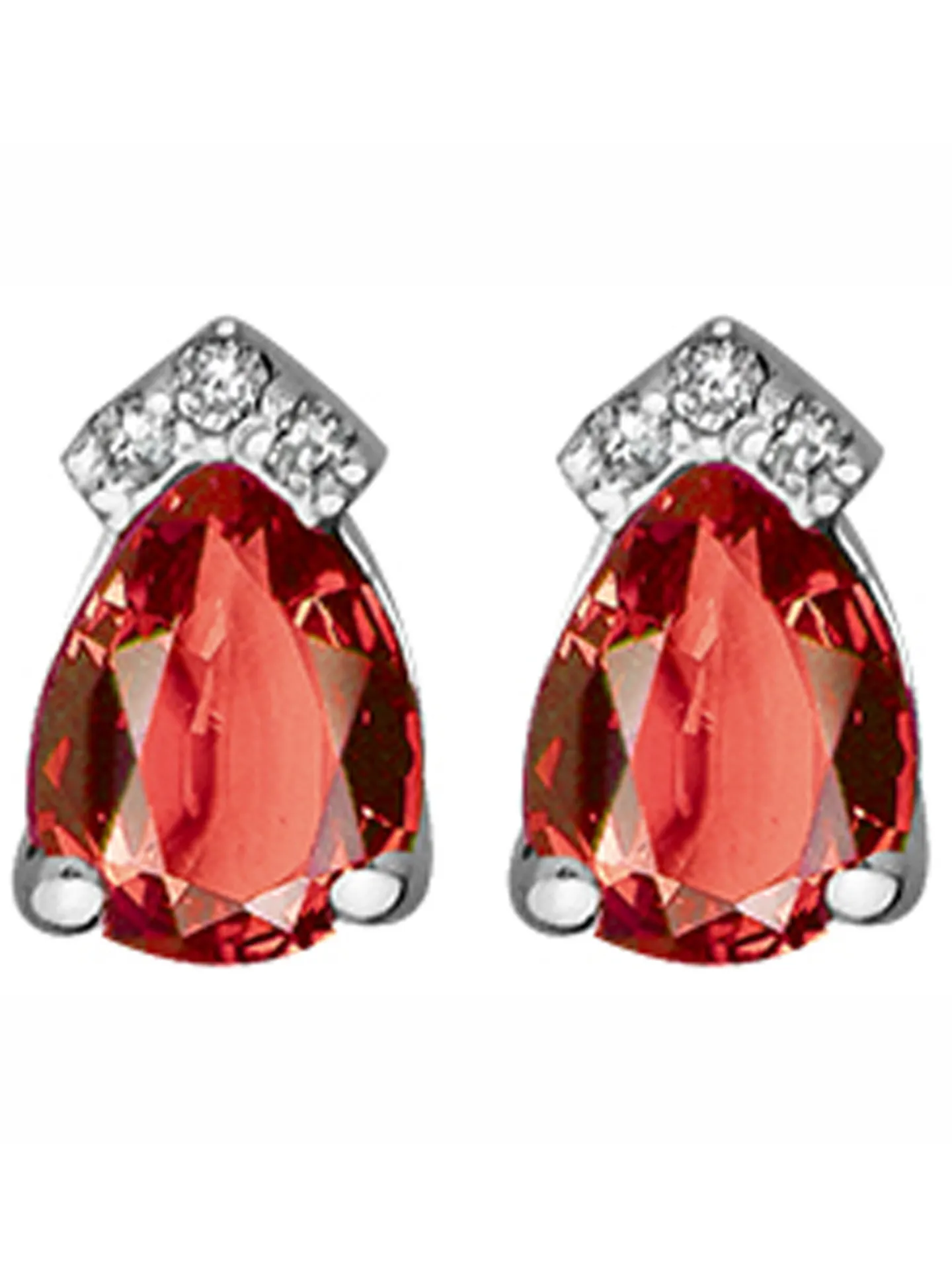 Boucles d'oreilles Brillaxis or blanc rubis diamants