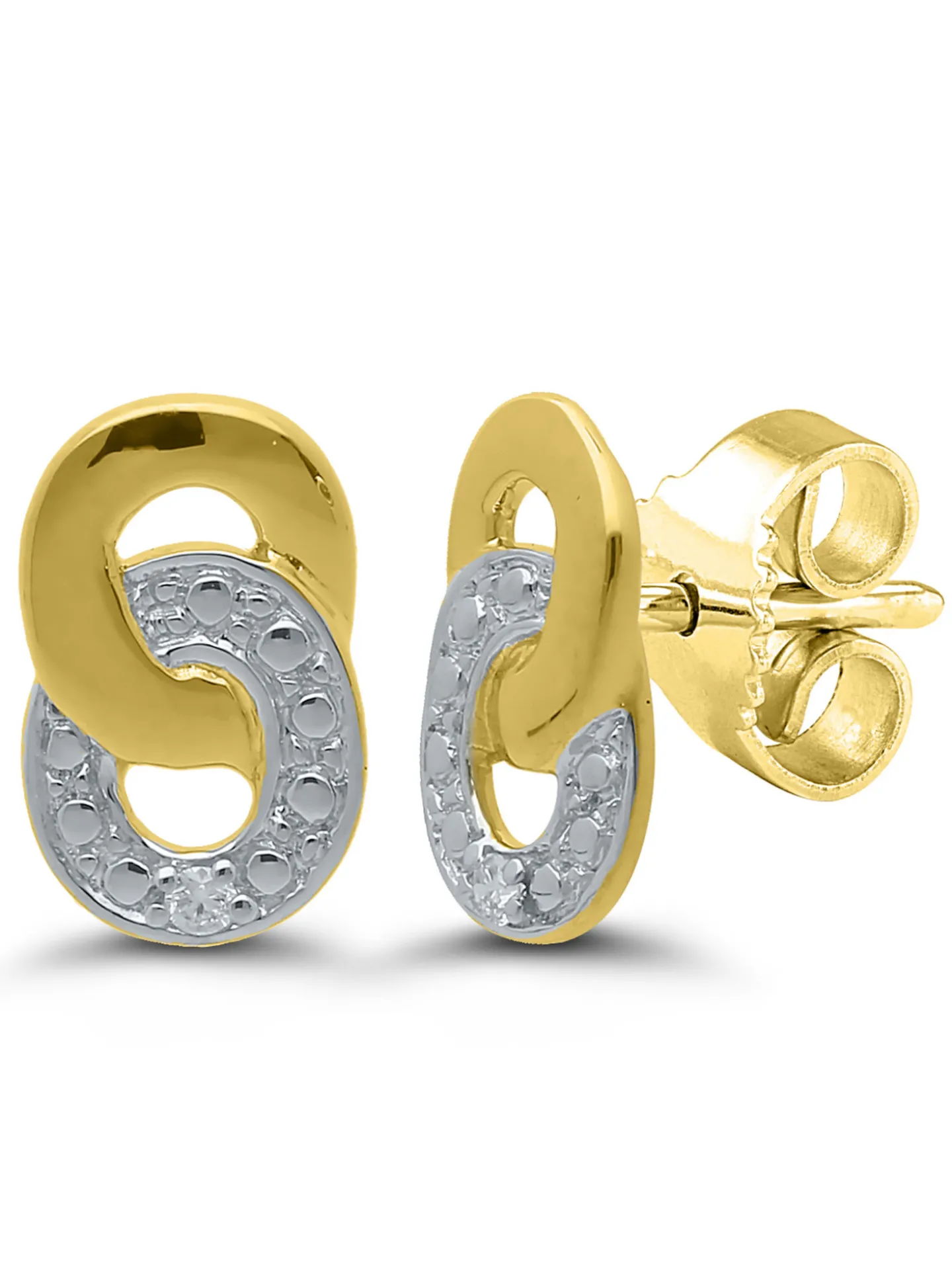 Boucles d'oreilles Brillaxis cercles entrelacés or_x005f_x000D_diamant