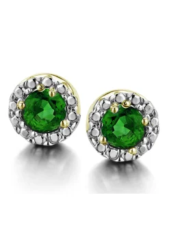 Boucles d'oreilles Brillaxis émeraude or 18 carats