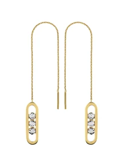 Boucles d'oreilles Brillaxis rectangle pendantes or