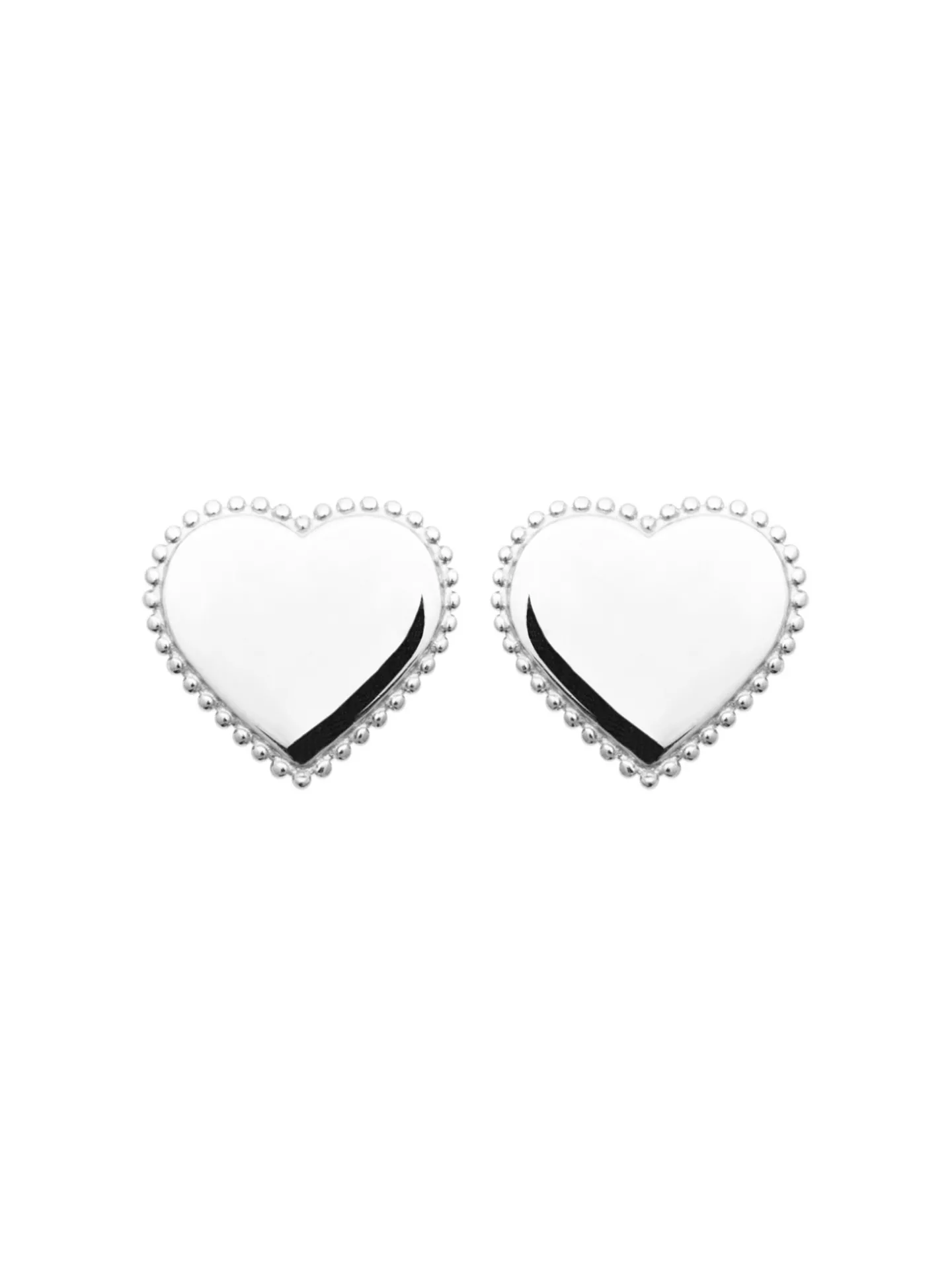 Boucles d'oreilles Brillaxis coeur argent rhodié