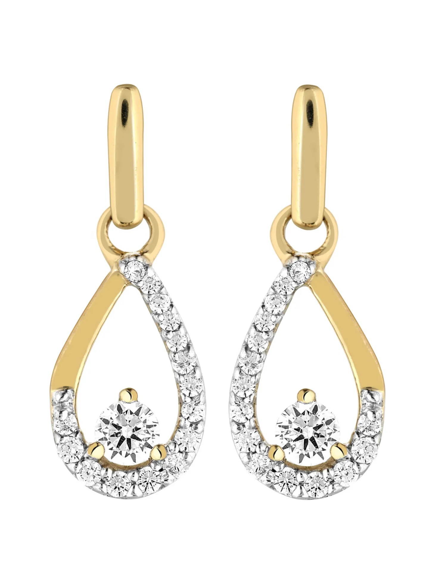 Boucles d'oreilles Brillaxis pendantes empierrées or